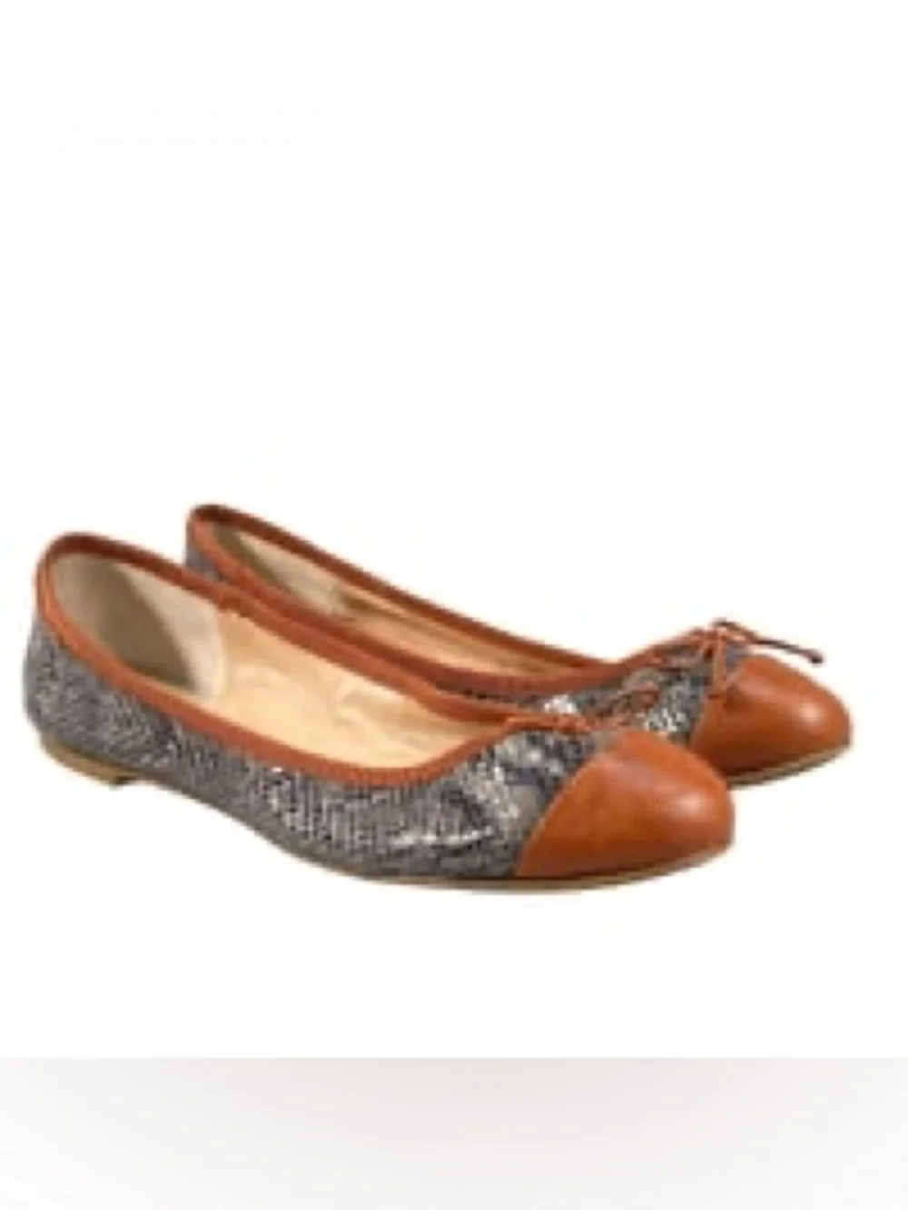Banana Republic Leather Snakeskin Print Ballet Flats 9